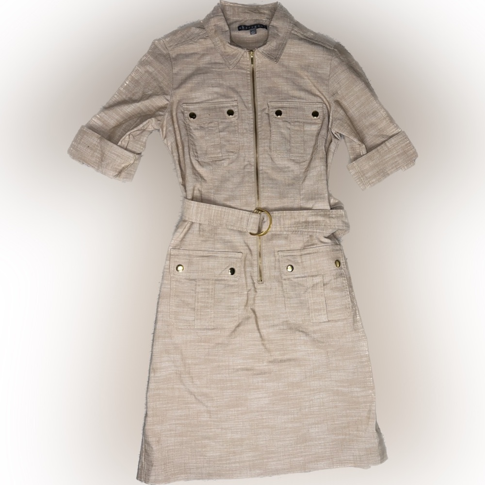 Sharagano Beige Midi Dress